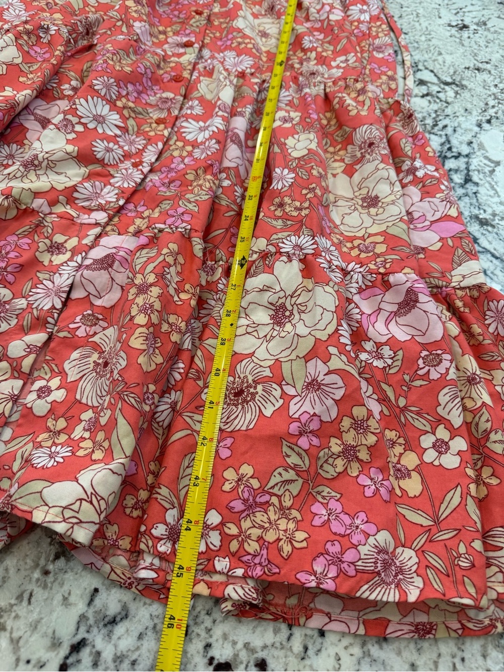 BOG Collective Coral Floral Tiered Midi Dress Size M Spring - Picture 7 of 9